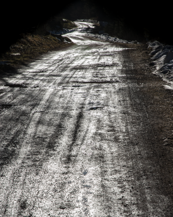 photographie, couleur, route mouillée