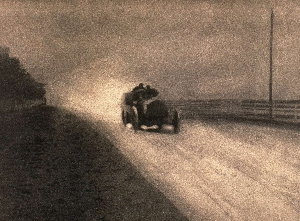 photographie, 1904, route, automobile